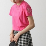 モンクレール Tシャツ レディース クルーネック 半袖 カットソー ロゴT コットン アイコンロゴ 8C00011 809CR