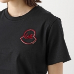 モンクレール半袖 Tシャツ レディース LOVEロゴ ロゴT コットン クルーネック カットソー 8C00018 829FB 999