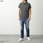 モンクレール代引き POLO 半袖 ポロシャツ ロゴワッペン トリコロールライン メンズ 8A70300 84556