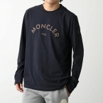 モンクレール カットソー メンズ クルーネック コットン 長袖Tシャツ ロンT ロゴパッチ 8D00018 89AQX