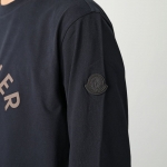 モンクレール カットソー メンズ クルーネック コットン 長袖Tシャツ ロンT ロゴパッチ 8D00018 89AQX