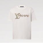 ルイヴィトン オーガニックコットンTシャツ 刺繍ロゴ入り 1AFR95 1AGHXN