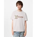 ルイヴィトン オーガニックコットンTシャツ 刺繍ロゴ入り 1AFR95 1AGHXN