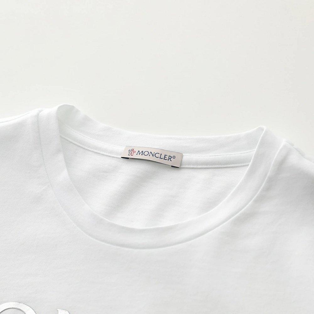 モンクレール 半袖 Tシャツ T-SHIRT レディース カットソー クルーネック コットン 丸首 ロゴ 8C00024 829FB 001