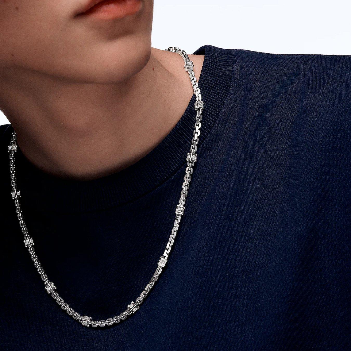 ルイヴィトン トランクネックレス レ ガストン ヴィトン ホワイトゴールド Q94814