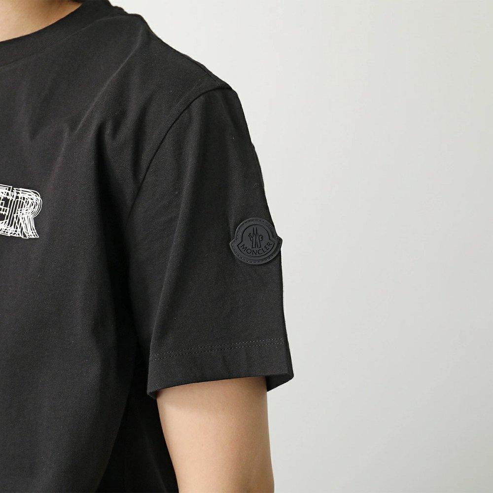 モンクレール後払い Tシャツ メンズ 長袖 ロンT カットソー コットン クルーネック ロゴT 8D00003 89A17 999