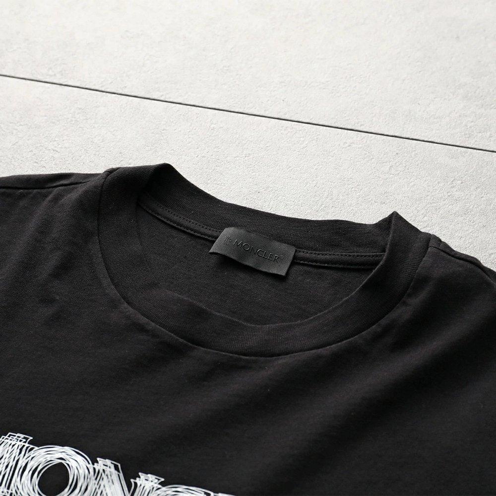 モンクレール後払い Tシャツ メンズ 長袖 ロンT カットソー コットン クルーネック ロゴT 8D00003 89A17 999