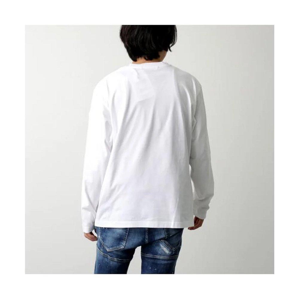 モンクレール 長袖 Tシャツ 8D00019 89AJS メンズ ロンT カットソー ロゴT コットン クルーネック 8D00019 89AJS