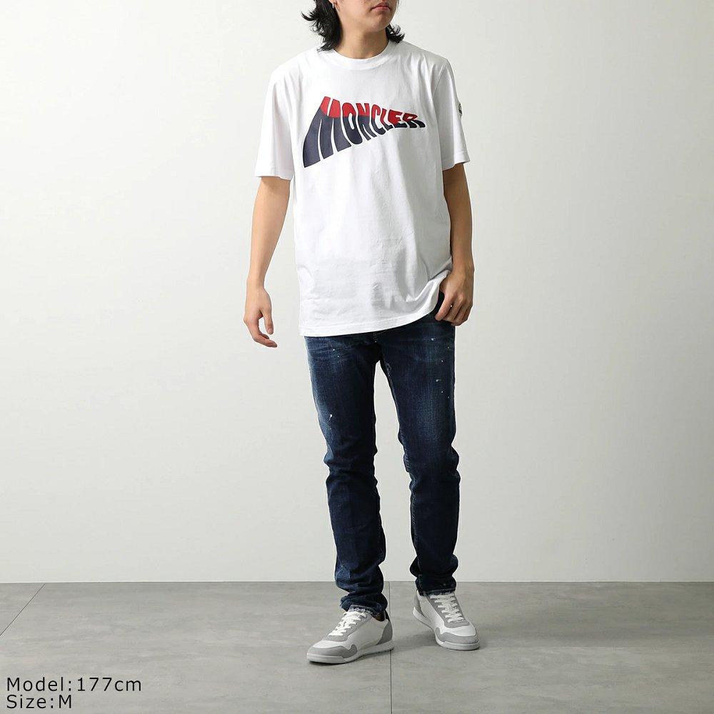 モンクレール Tシャツ メンズ クルーネック 半袖 カットソー コットン グラフィックロゴ アイコンパッチ 8C00058 89A17 002