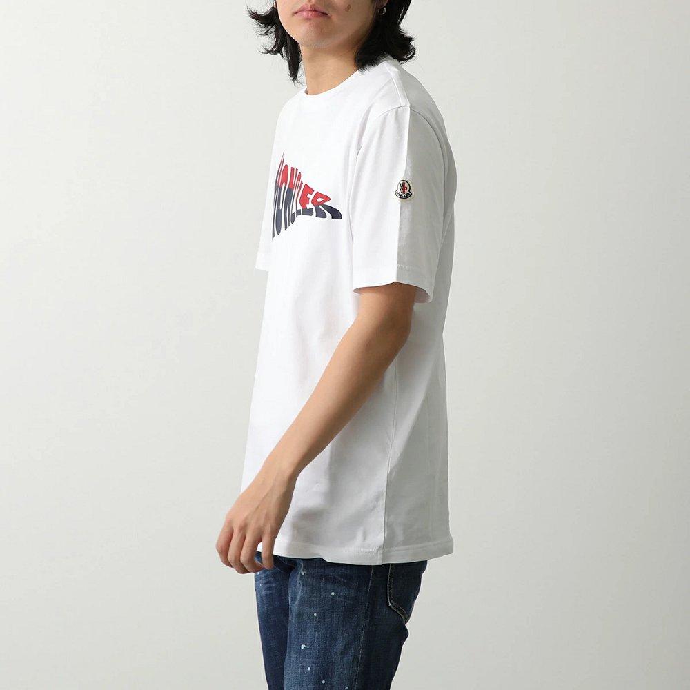 モンクレール Tシャツ メンズ クルーネック 半袖 カットソー コットン グラフィックロゴ アイコンパッチ 8C00058 89A17 002