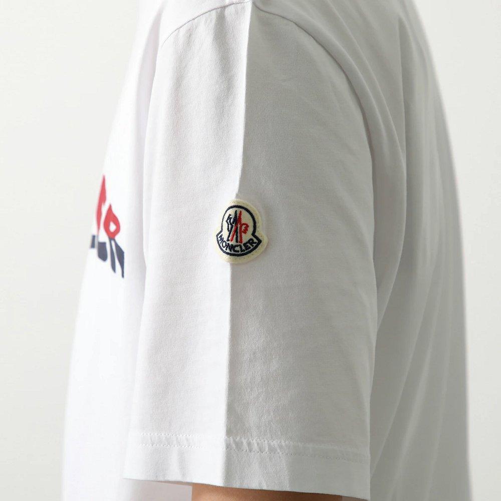 モンクレール Tシャツ メンズ クルーネック 半袖 カットソー コットン グラフィックロゴ アイコンパッチ 8C00058 89A17 002