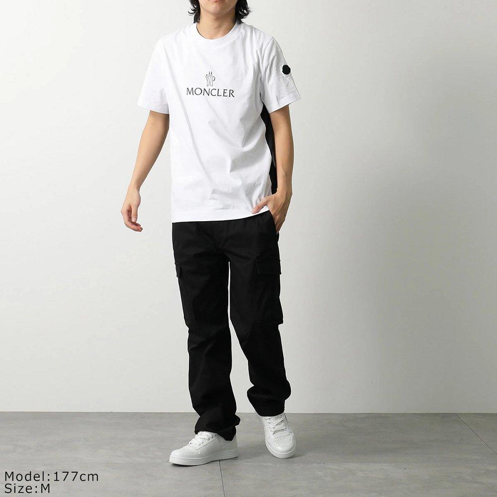 モンクレール マットブラック Tシャツ メンズ クルーネック 半袖 カットソー ロゴT 8C00024 829H8