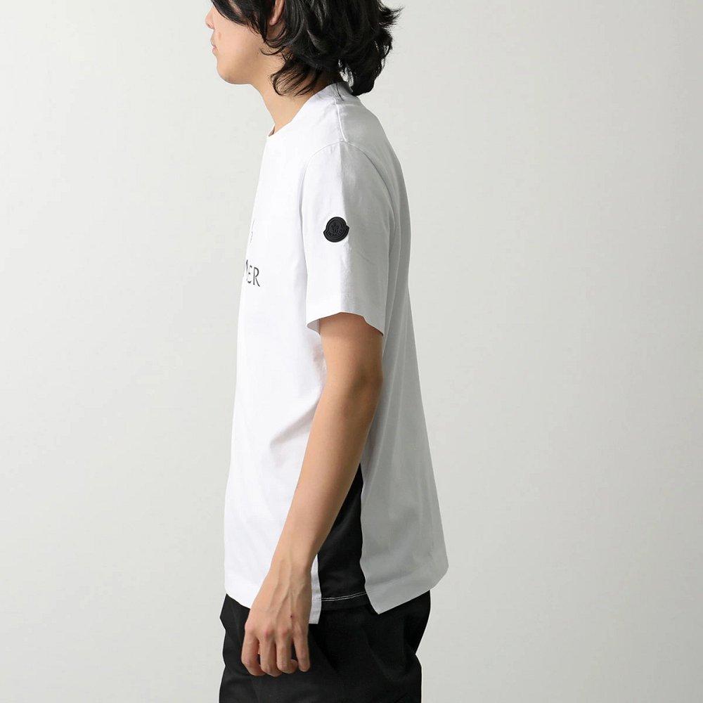 モンクレール マットブラック Tシャツ メンズ クルーネック 半袖 カットソー ロゴT 8C00024 829H8