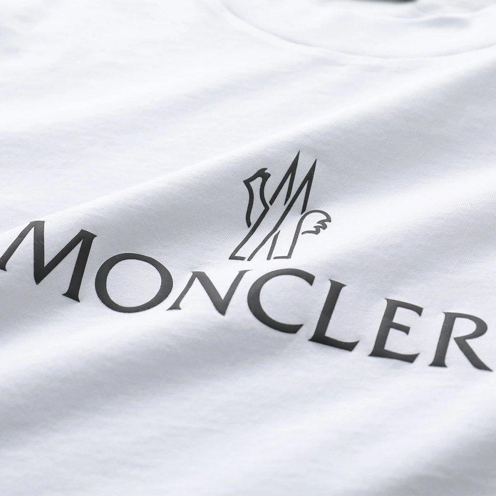 モンクレール マットブラック Tシャツ メンズ クルーネック 半袖 カットソー ロゴT 8C00024 829H8