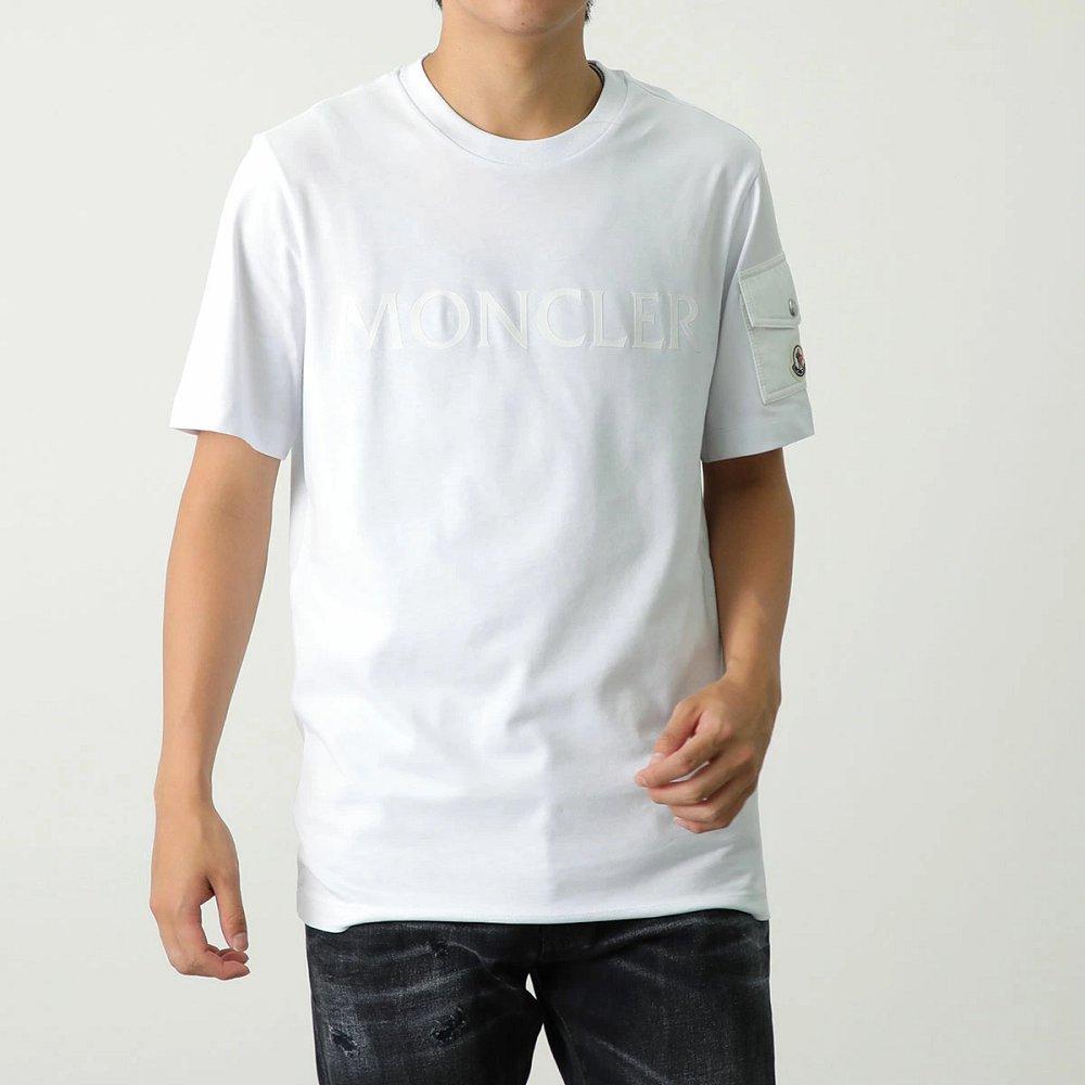モンクレール Tシャツ メンズ 半袖 クルーネック コットン カットソー ロゴ アイコンパッチ ロゴT 8C00023 8C00054
