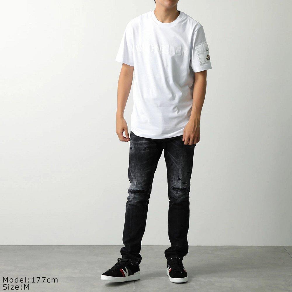 モンクレール Tシャツ メンズ 半袖 クルーネック コットン カットソー ロゴ アイコンパッチ ロゴT 8C00023 8C00054