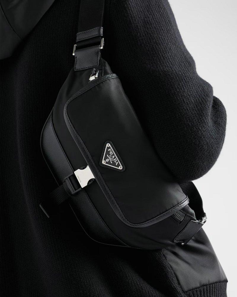 プラダ Re-Nylon xサフィアーノレザー ショルダーバッグ 2VH176_2DMH_F0002_V_OOO