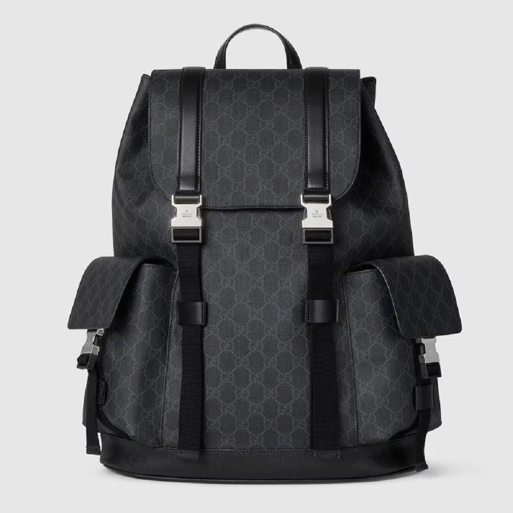 グッチ GG バックパック リュック ブラック レザー トリム メンズ 792080 FADJQ 1185