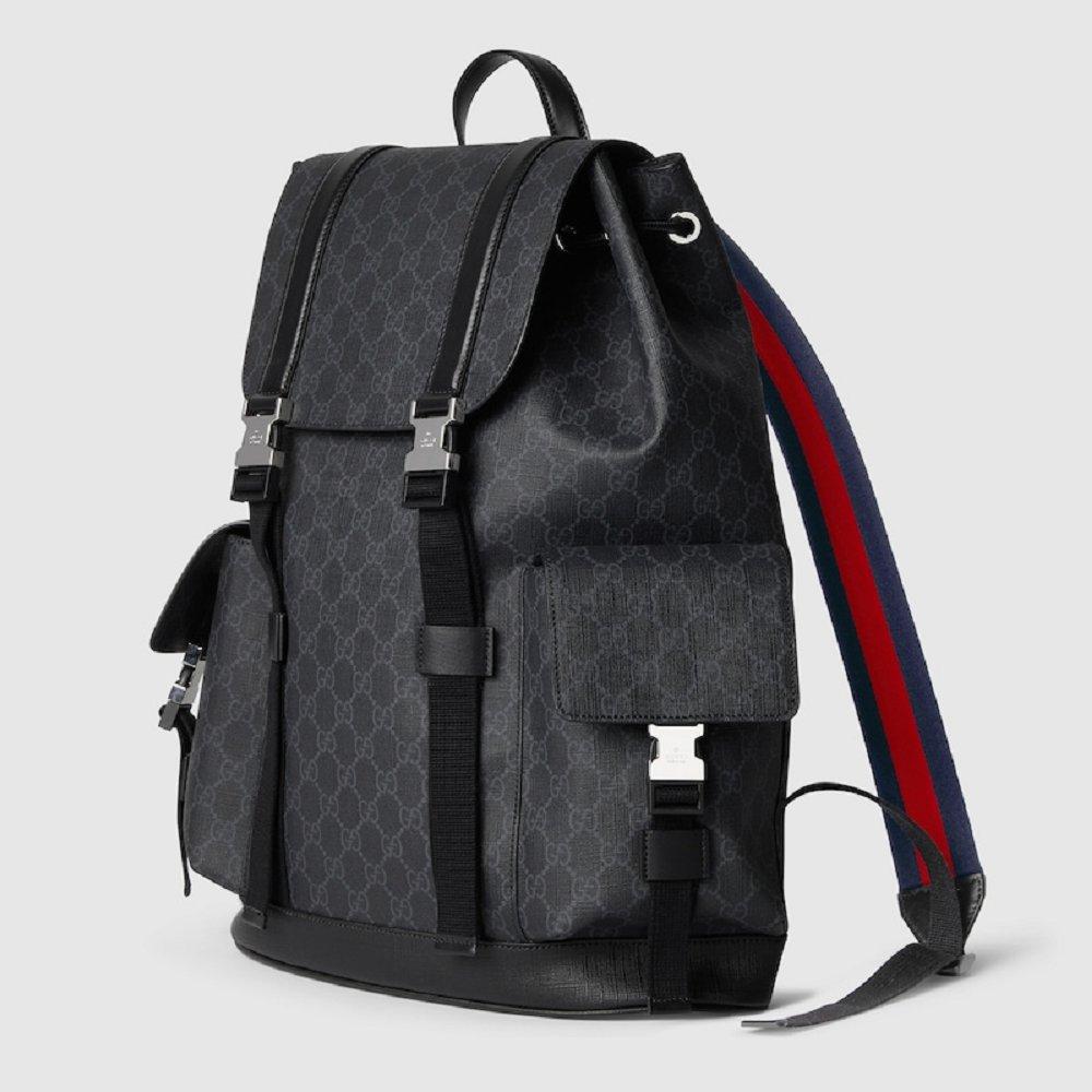 グッチ GG バックパック リュック ブラック レザー トリム メンズ 792080 FADJQ 1185