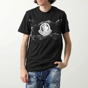 モンクレール 半袖 Tシャツ メンズ クルーネック ロゴプリント コットン 8C00050 89AKK 998