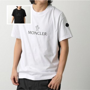 モンクレール マットブラック Tシャツ メンズ クルーネック 半袖 カットソー ロゴT 8C00024 829H8