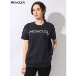 モンクレール 半袖 Tシャツ T-SHIRT レディース カットソー クルーネック コットン 丸首 ロゴ 8C00024 829FB 001