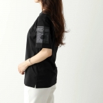 モンクレール Tシャツ レディース 半袖 ロゴ入りクルーネック コットン カットソー 袖ポケット アイコンパッチ 8C00003 829HP 999