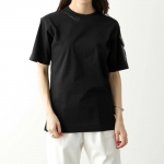 モンクレール Tシャツ レディース 半袖 ロゴ入りクルーネック コットン カットソー 袖ポケット アイコンパッチ 8C00003 829HP 999