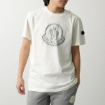 モンクレール マットブラック Tシャツ メンズ クルーネック 半袖 カットソー ロゴT ラバーパッチ コットン ロゴ 8C00004 89A17