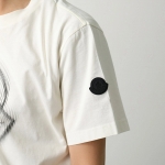 モンクレール マットブラック Tシャツ メンズ クルーネック 半袖 カットソー ロゴT ラバーパッチ コットン ロゴ 8C00004 89A17
