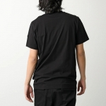 モンクレール マットブラック Tシャツ メンズ クルーネック 半袖 カットソー ロゴT ラバーパッチ コットン ロゴ 8C00004 89A17