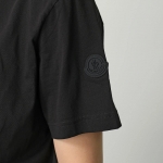 モンクレール マットブラック Tシャツ メンズ クルーネック 半袖 カットソー ロゴT ラバーパッチ コットン ロゴ 8C00004 89A17