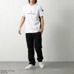 モンクレール マットブラック Tシャツ メンズ クルーネック 半袖 カットソー ロゴT 8C00024 829H8