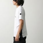 モンクレール マットブラック Tシャツ メンズ クルーネック 半袖 カットソー ロゴT 8C00024 829H8