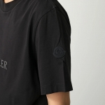 モンクレール マットブラック Tシャツ メンズ クルーネック 半袖 カットソー ロゴT 8C00024 829H8