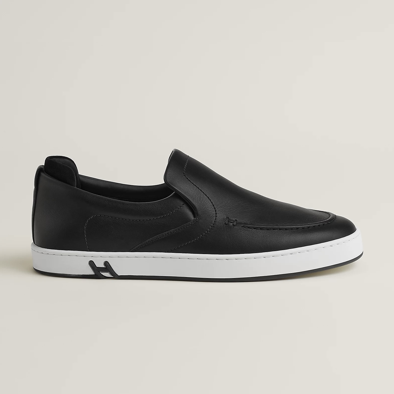 HERMES レザー スニーカースリッポン キディ メンズ Kiddy H251923ZH90400