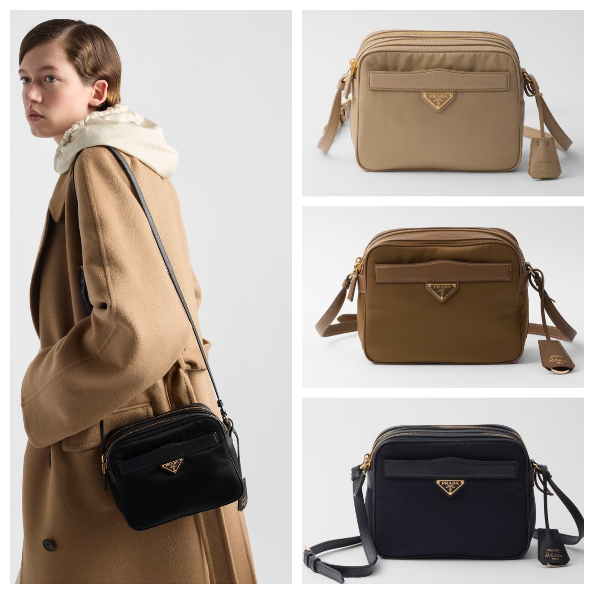 プラダ Re-Edition 1978 Re-Nylon xサフィアーノレザー ミニショルダーバッグ 1BH218_R064