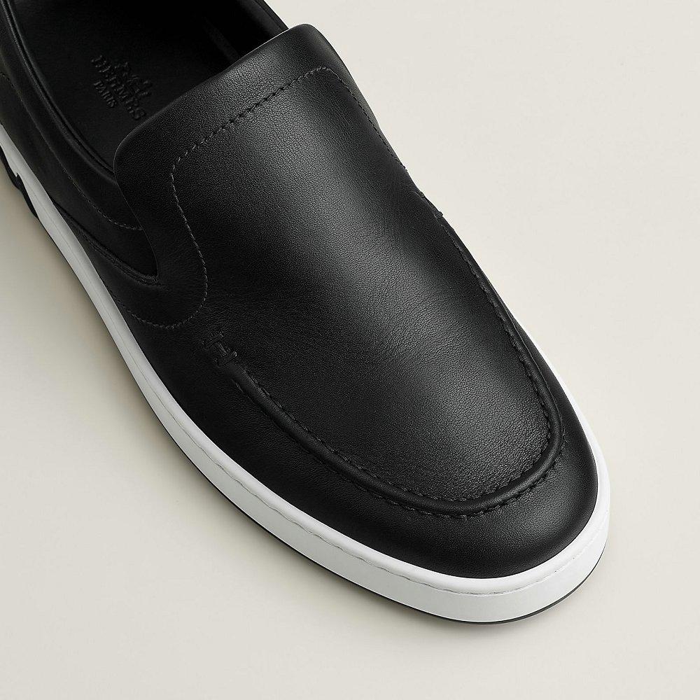 HERMES レザー スニーカースリッポン キディ メンズ Kiddy H251923ZH90400