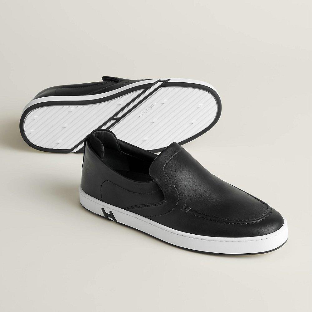 HERMES レザー スニーカースリッポン キディ メンズ Kiddy H251923ZH90400