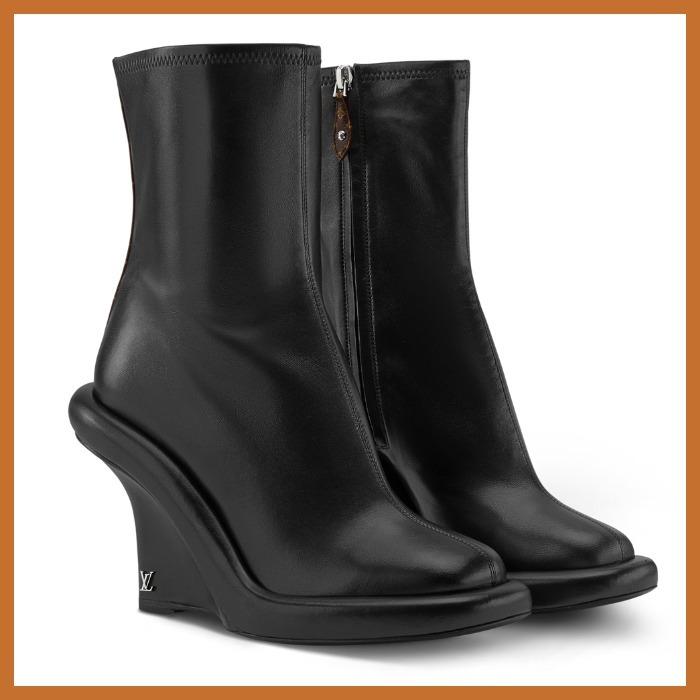 LOUIS VUITTON ウェッジアンクルブーツ 9cmヒール 1AISF3