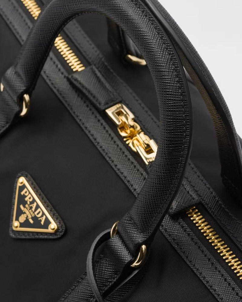 プラダ Re-Edition 1978 Re-Nylon xサフィアーノレザー ミディアム トップハンドルバッグ 1BB233_R064