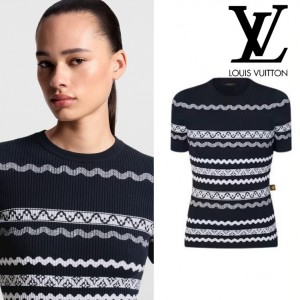 ルイヴィトン LV ニットトップ  スカロップストライプ 1AFTVW