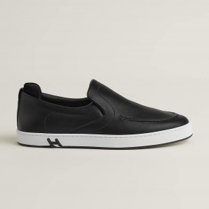 HERMES レザー スニーカースリッポン キディ メンズ Kiddy H251923ZH90400