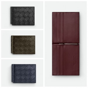 ボッテガ・ヴェネタ イントレチャート マネークリップ付き二つ折りウォレット 749404VCPQ6
