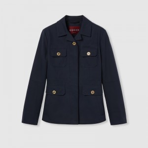 グッチ後払い  エンブロイダリー コットンキャンバス ジャケット ‎823870 ZAST9 4440