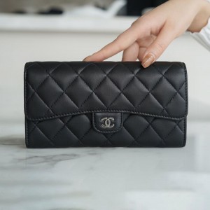 シャネル 長財布 マトラッセ ココマーク ラムスキン A80758