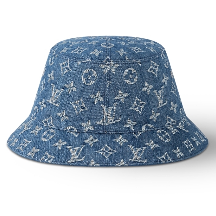 LOUIS VUITTON リバーシブル デニム ハット バケハ ブルーロゴ M78772