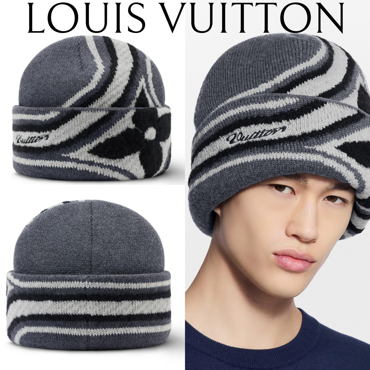 ルイヴィトン ビーニー・オンリー LV ミニケーブル ニット帽 M97778
