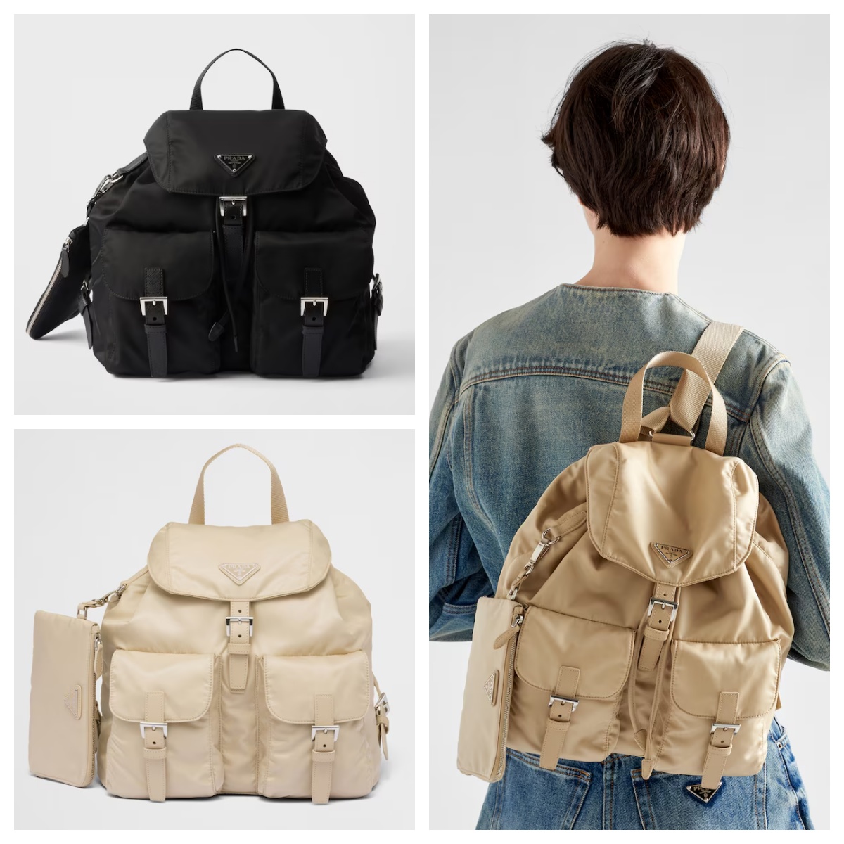 プラダ ポーチ付 ミディアム Re-Nylon バックパック リュックサック 1BZ811_RV44