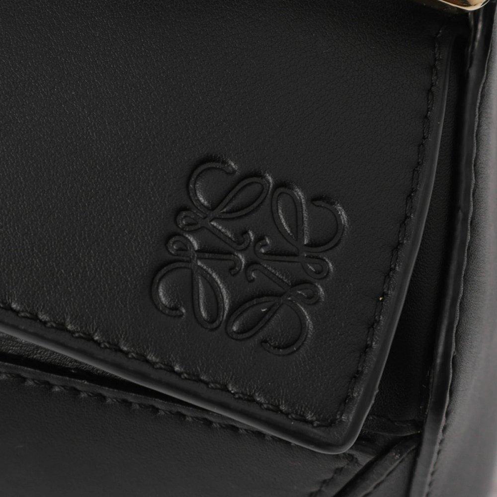 ロエベ PUZZLE SMALL WOVEN HANDLE ハンドバッグ 3WAY ショルダーバッグ ブラック レディース a510s21xae 1100